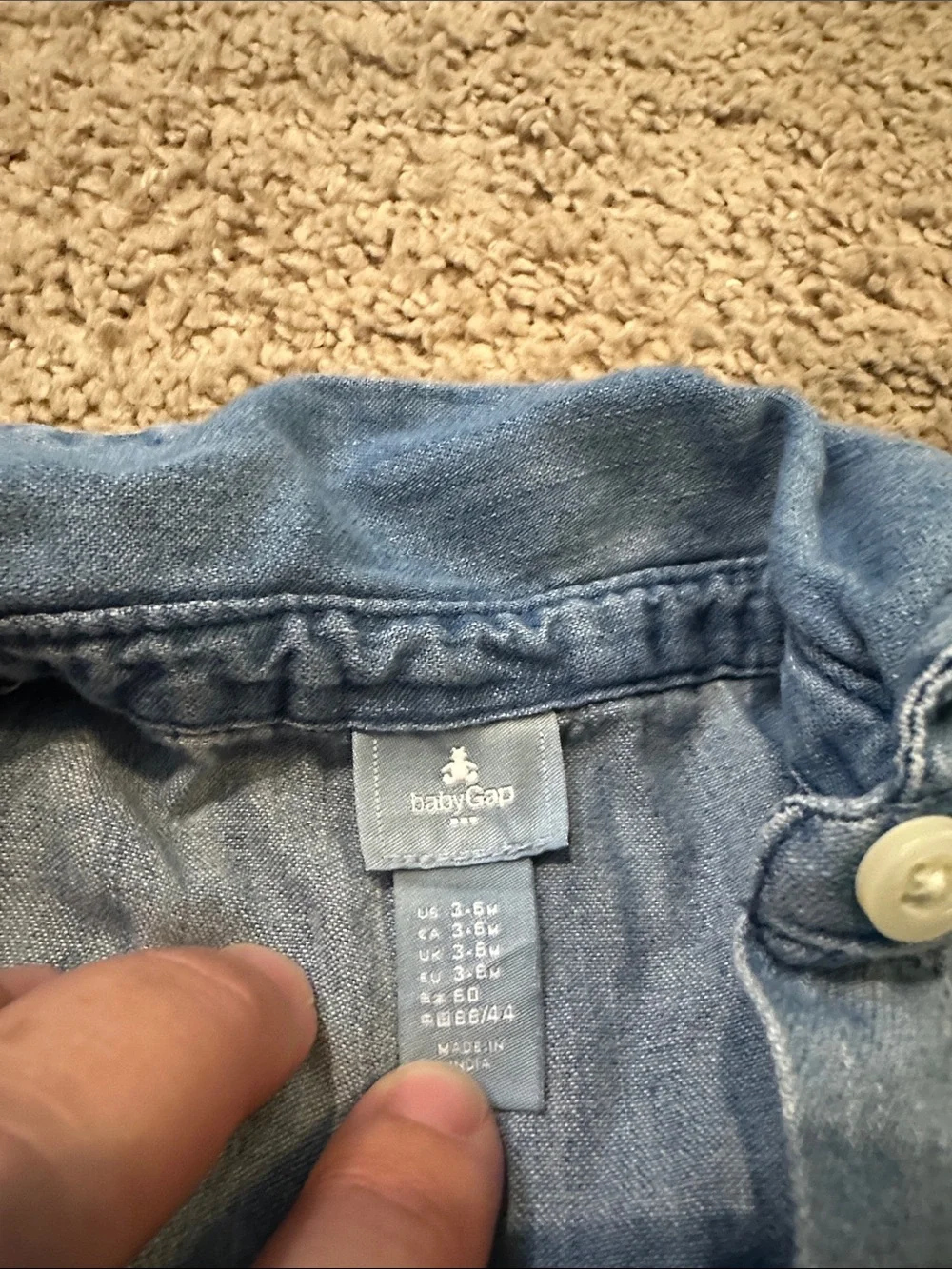 GAP Light Blue Denim Button-Front Dress